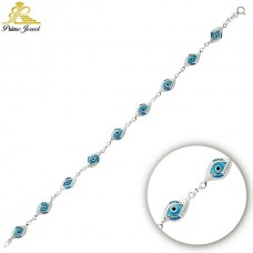 Gümüş Nazar Boncuklu  Bilezik/Bileklik     